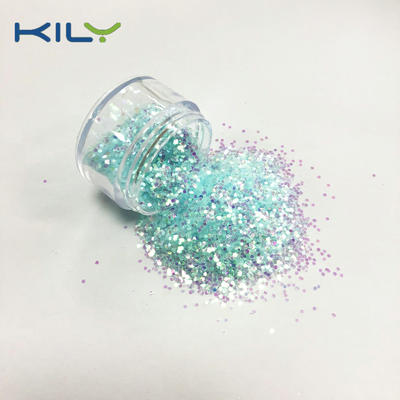 KILY Rainbow Cosmetic Pet Glitter Blue Iridescent Makeup Glitter C07