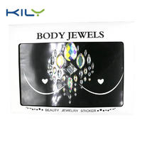 New design custom festival cosmetic chest jewels sticker KB-3001