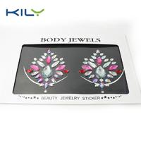 High quality Halloween crystals body nipple jewels sticker KB-3002-1