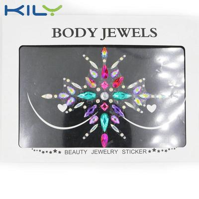New design nipple jewels stick flower body jewels party KB-3025-1