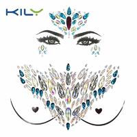Body chest jewelry face gems decorative sticker kit KBK-1004