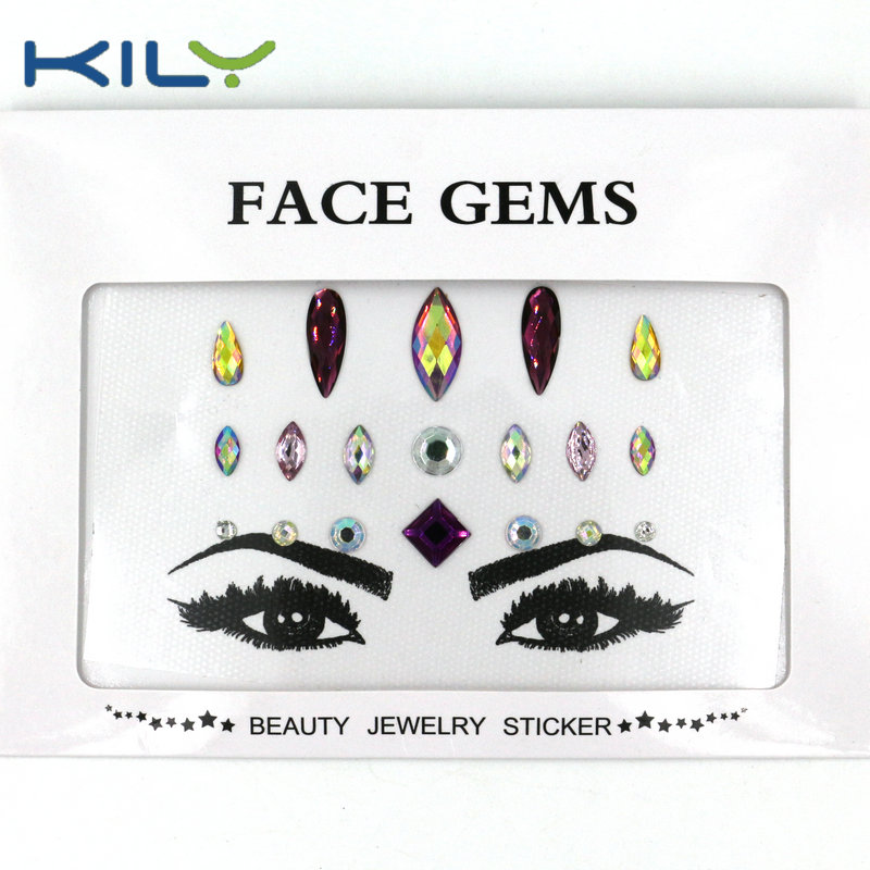 KILY DIY colorful face gems sticker individual small gems for body makeup KB-1169