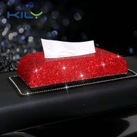 KILY High-end rhinestone tissue box car accessories paper towel holder CD-1002