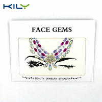 KILY Tribe Wing Design Metal Rhinestone Face Gems Festival Sticker KB-1064