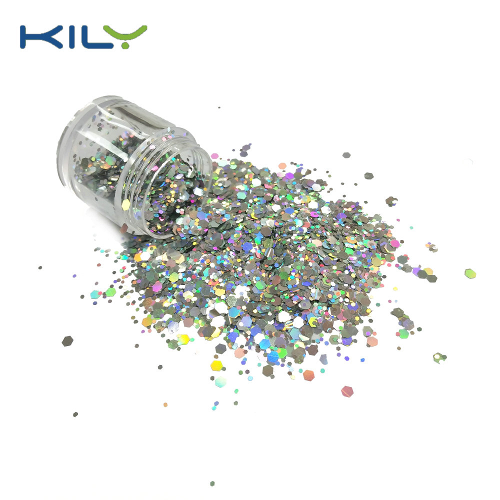 Cosmetic Silver Chunky Glitter for Face and Body Makeup CG14