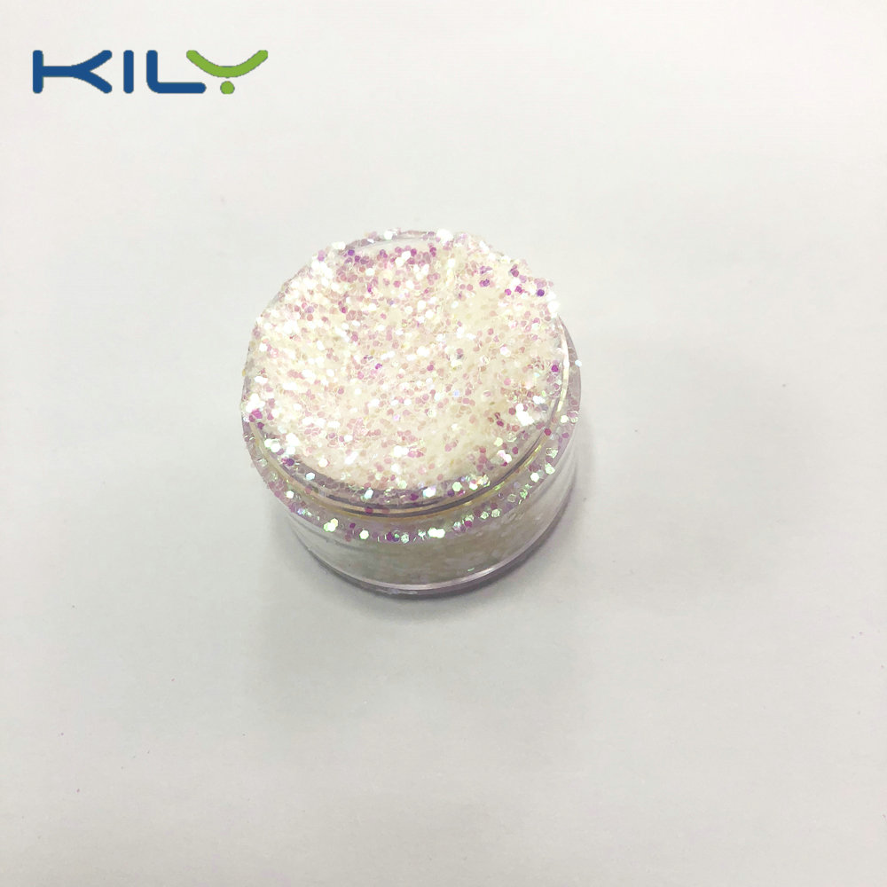 KILY Cosmetic Rainbow Glitter Iridescent White PET Glitter C03