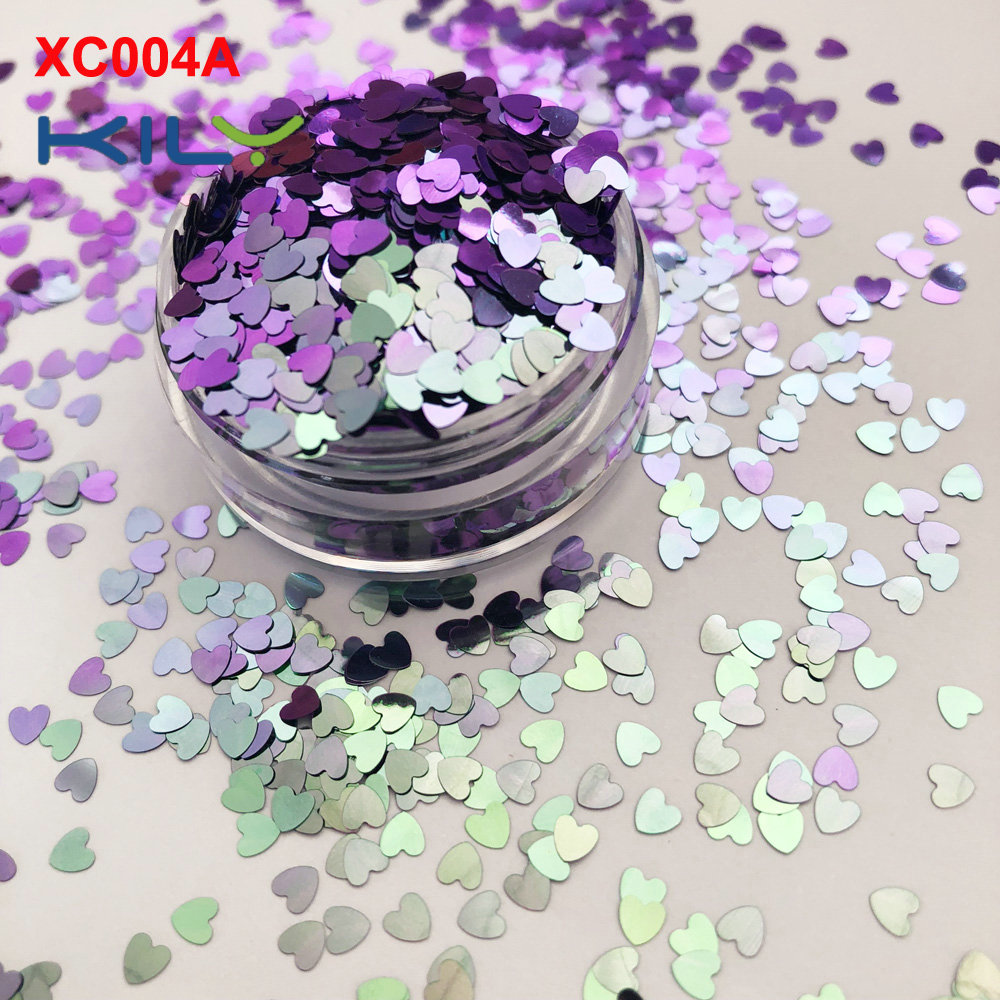 KILY Heart Shapes Shifting Glitter Colors Glitter for COACHELLA Makeup XC004A