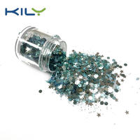 KILY Mixed Diamond Tinsel and Stars Glitter Chunky Fine Glitter for Party CG42
