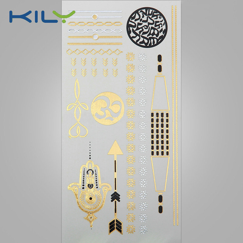 KILY hot sales gold foil bindi body tattoo sticker for party