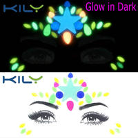 KILY UV Face Gems Halloween Rhinestone Sticker Glow in Dark KB-2202