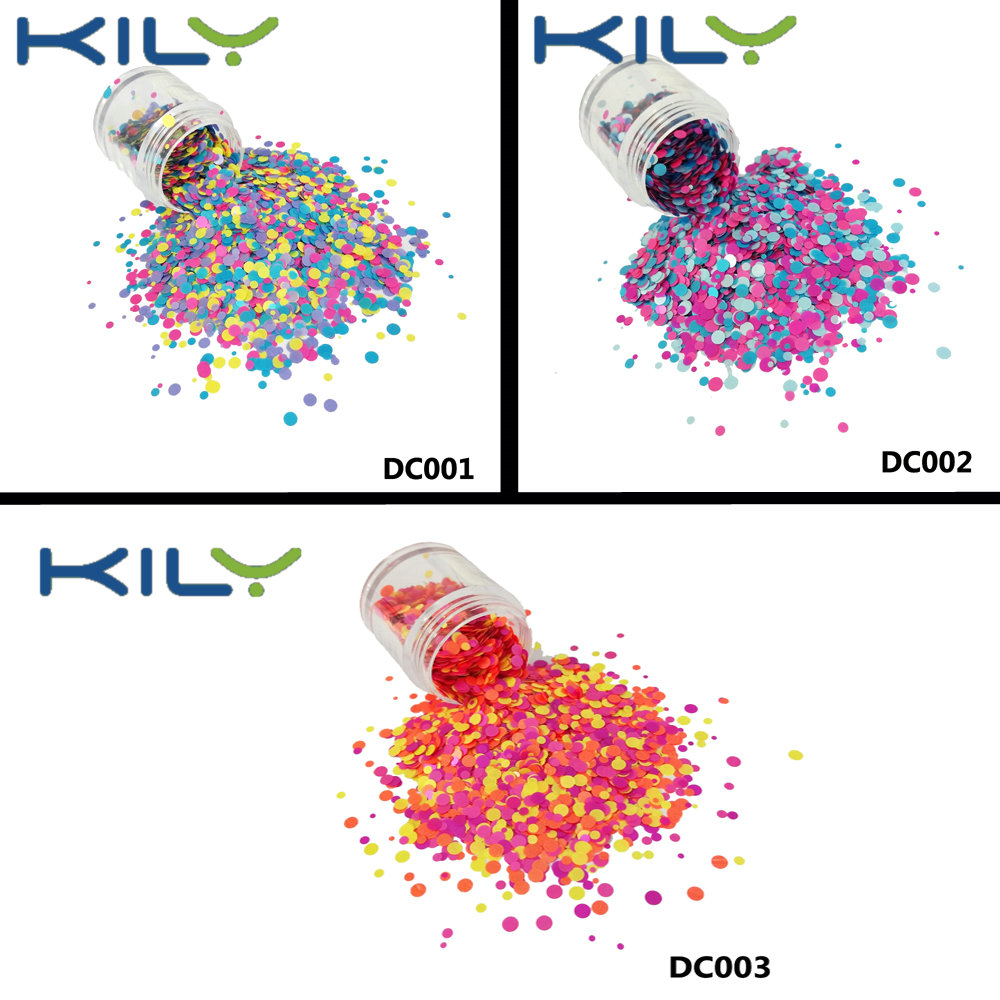 KILY Neon Chunky Glitter Fluorescent Mix Colors Dot Glitter DC001