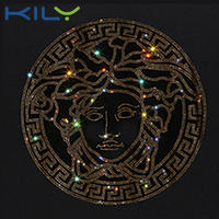 Hot Fix Rhinestone Transfer Crystal Iron on Motif for Clothes KH-1001