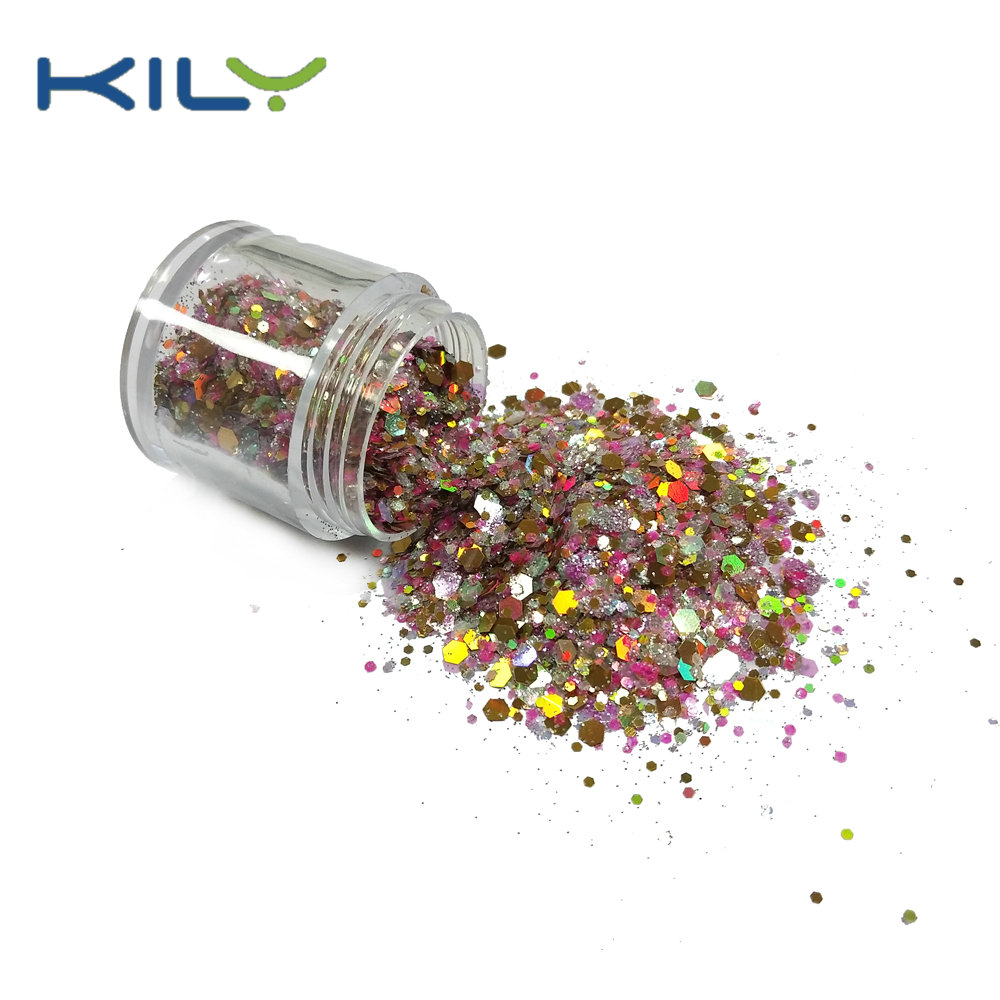 KILY Cosmetic Pot Glitter with your brand LOGO Chunky Glitter  CG52