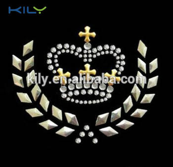 Crown Hot fix rhinestone transfer nail-head iron on motif KH-1008