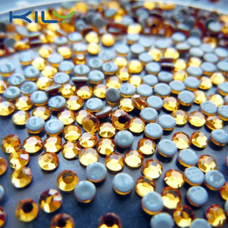 SS6 Gold rhinestone hot fix glass stone for transfer