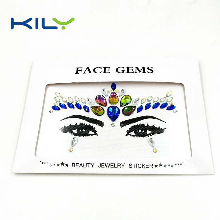 Crystal face body jewels sticker for festival makeup KB-1150